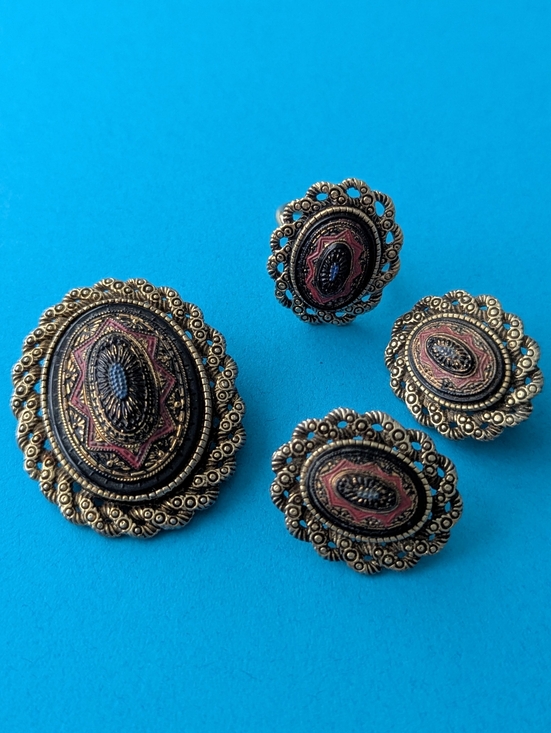 Sarah Coventry Jewelry - Vintage Sarah Coventry "Old Vienna" Brooch/Pendant, Earrings & Ring!